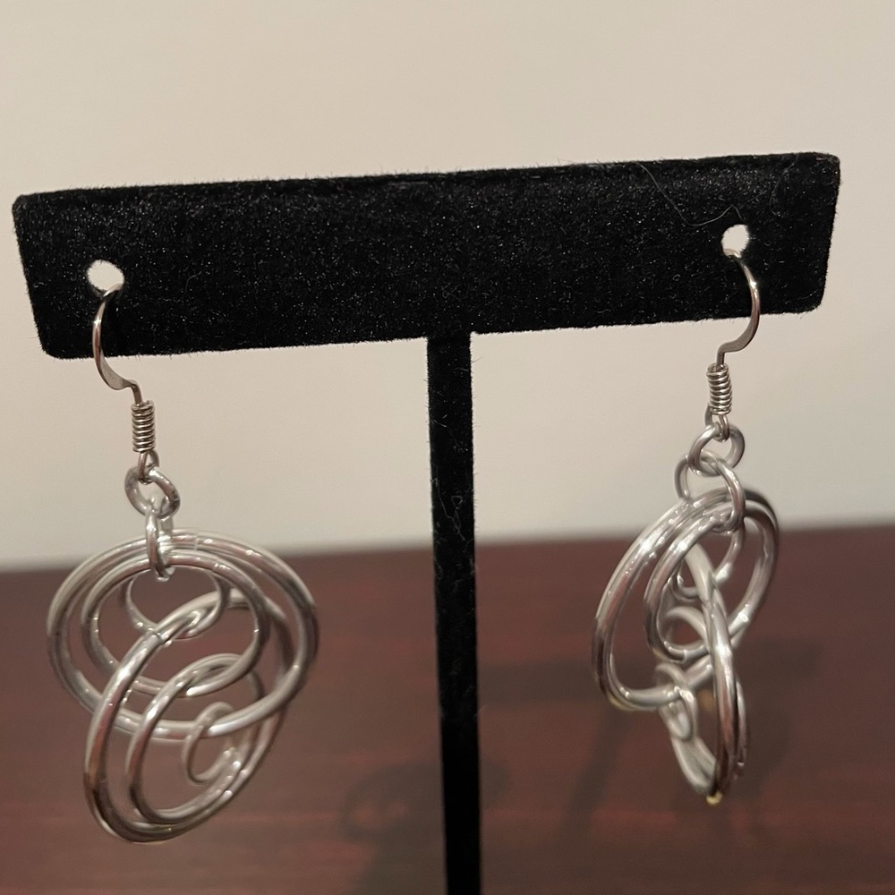 Sterling Silver Dangle Loop Earrings - image 4